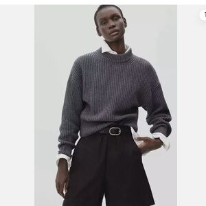 everlane texture 100% organic cotton crew sweater